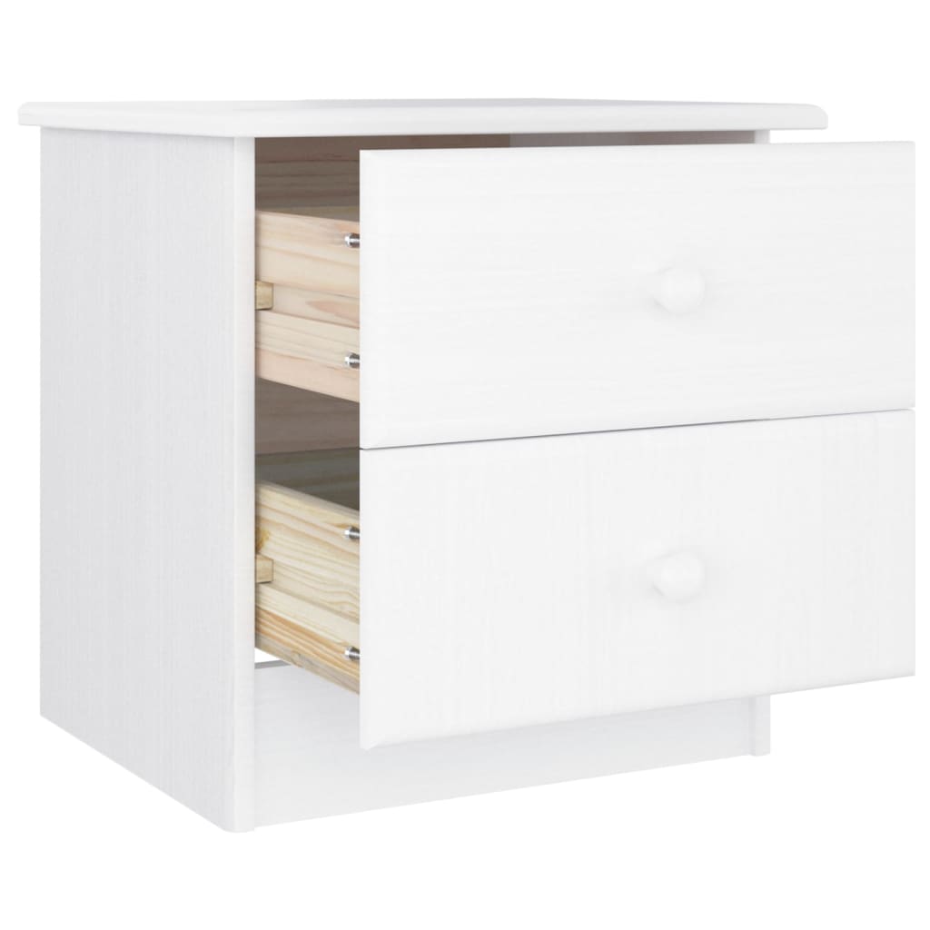 sengebord ALTA 41x35x41 cm massivt fyrretræ hvid