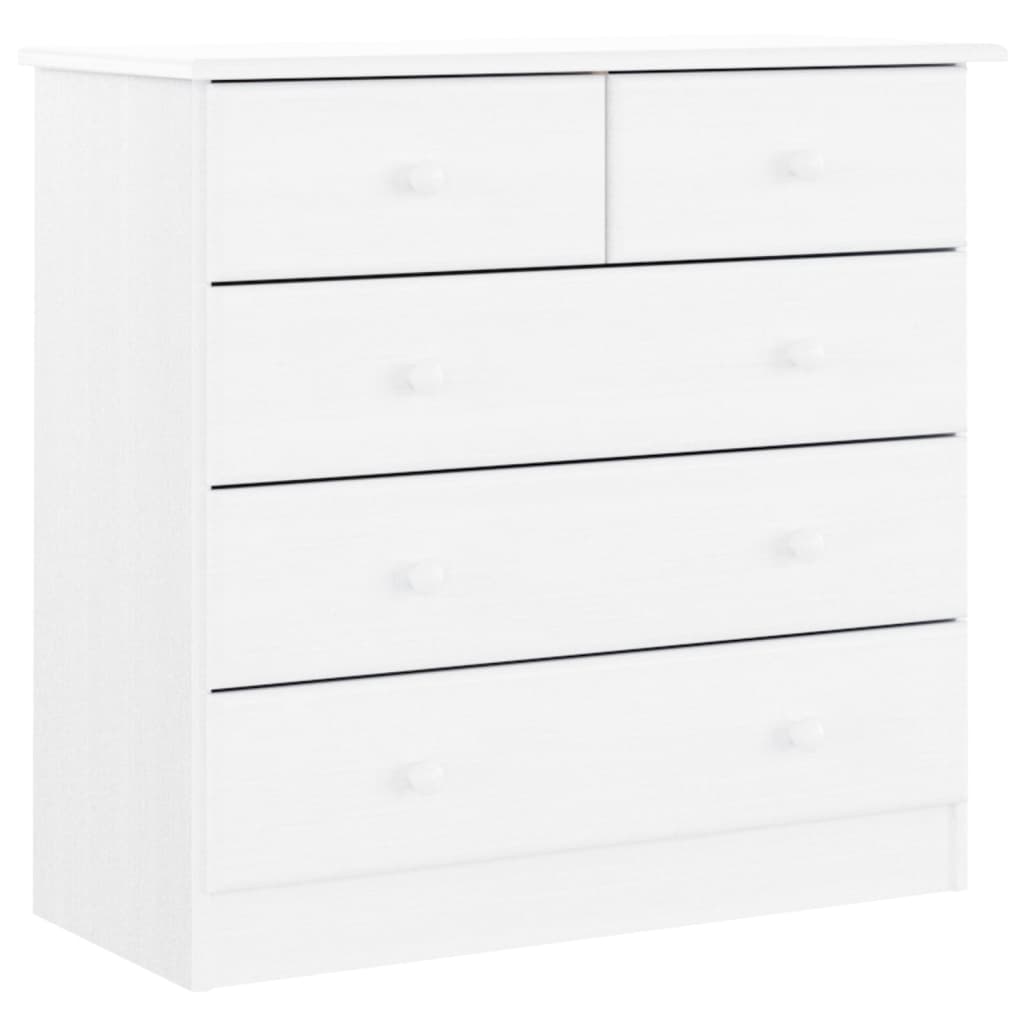 kommode ALTA 77x35x73 cm massivt fyrretræ hvid