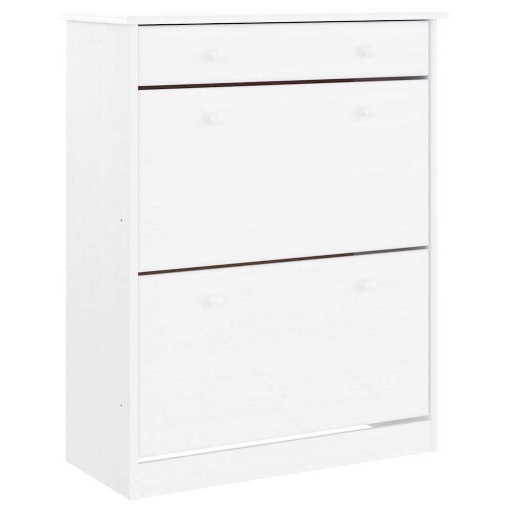skoskab ALTA 77x35x96 cm massivt fyrretræ hvid