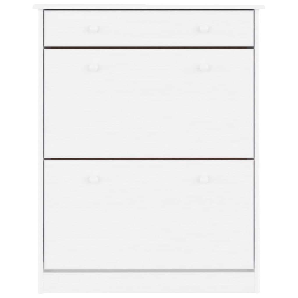 skoskab ALTA 77x35x96 cm massivt fyrretræ hvid