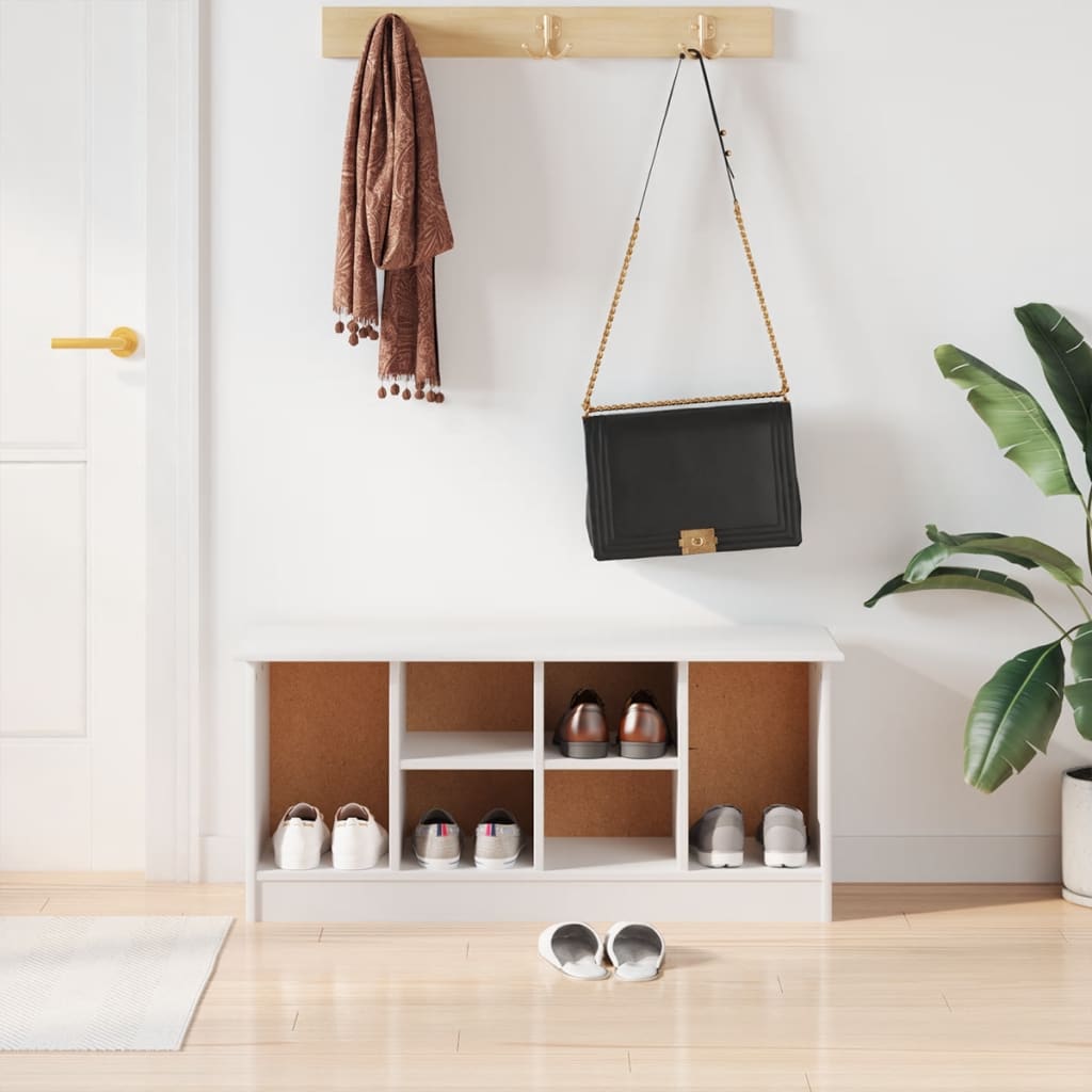 skobænk ALTA 100x35x45 cm massivt fyrretræ hvid