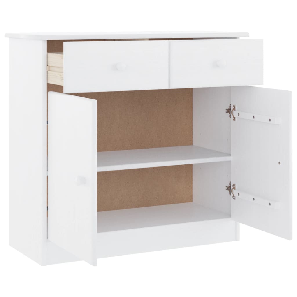 skænk ALTA 77x35x73 cm massivt fyrretræ hvid