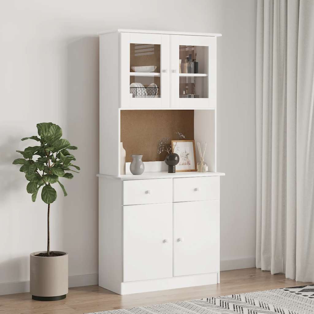 skabstop til skænk ALTA 77x30x92 cm massivt fyrretræ hvid