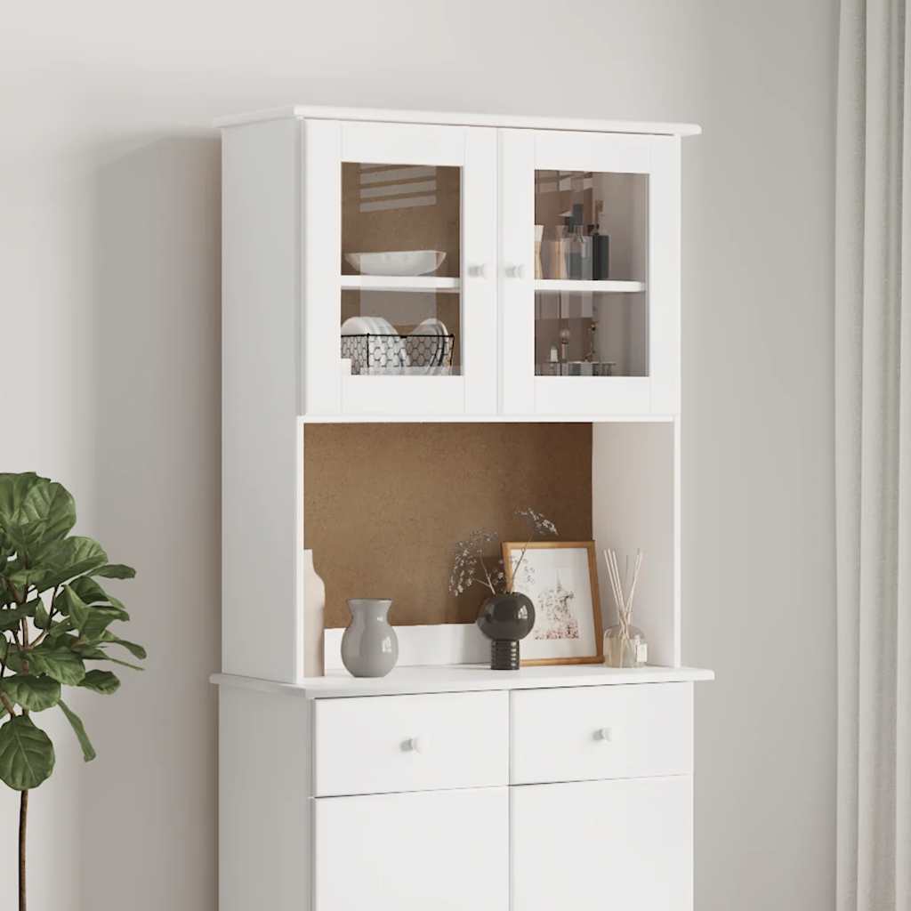 skabstop til skænk ALTA 77x30x92 cm massivt fyrretræ hvid