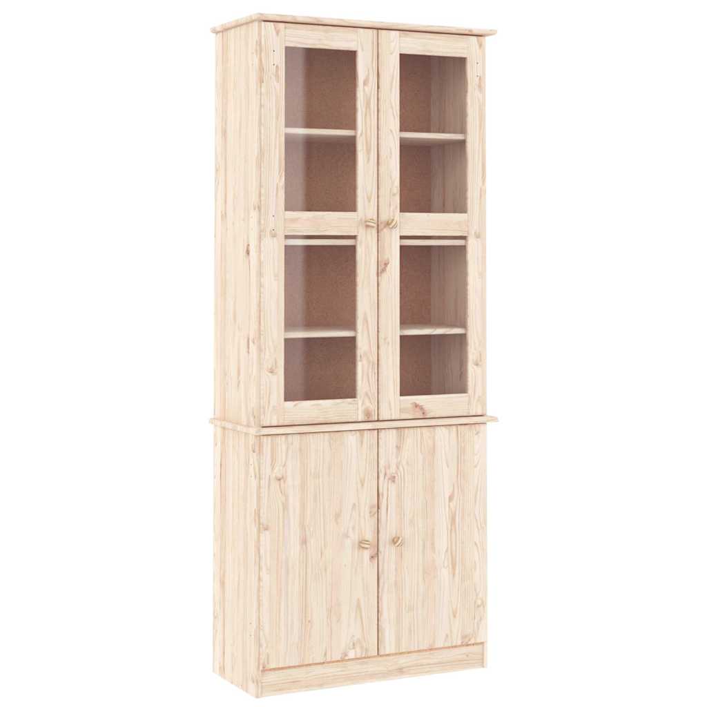 vitrineskab ALTA 77x35x186,5 cm massivt fyrretræ