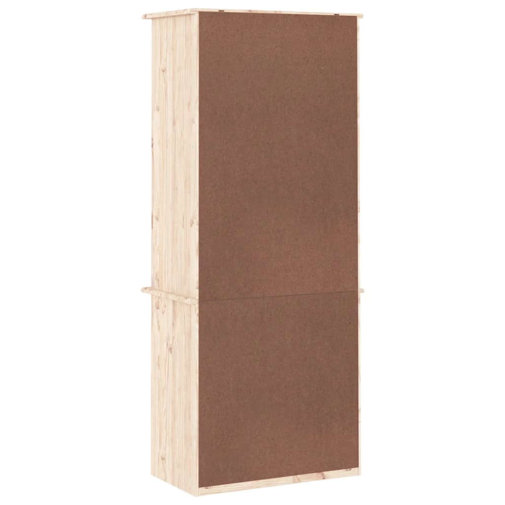bogreol med skuffer ALTA 60x35x142 cm massivt fyrretræ
