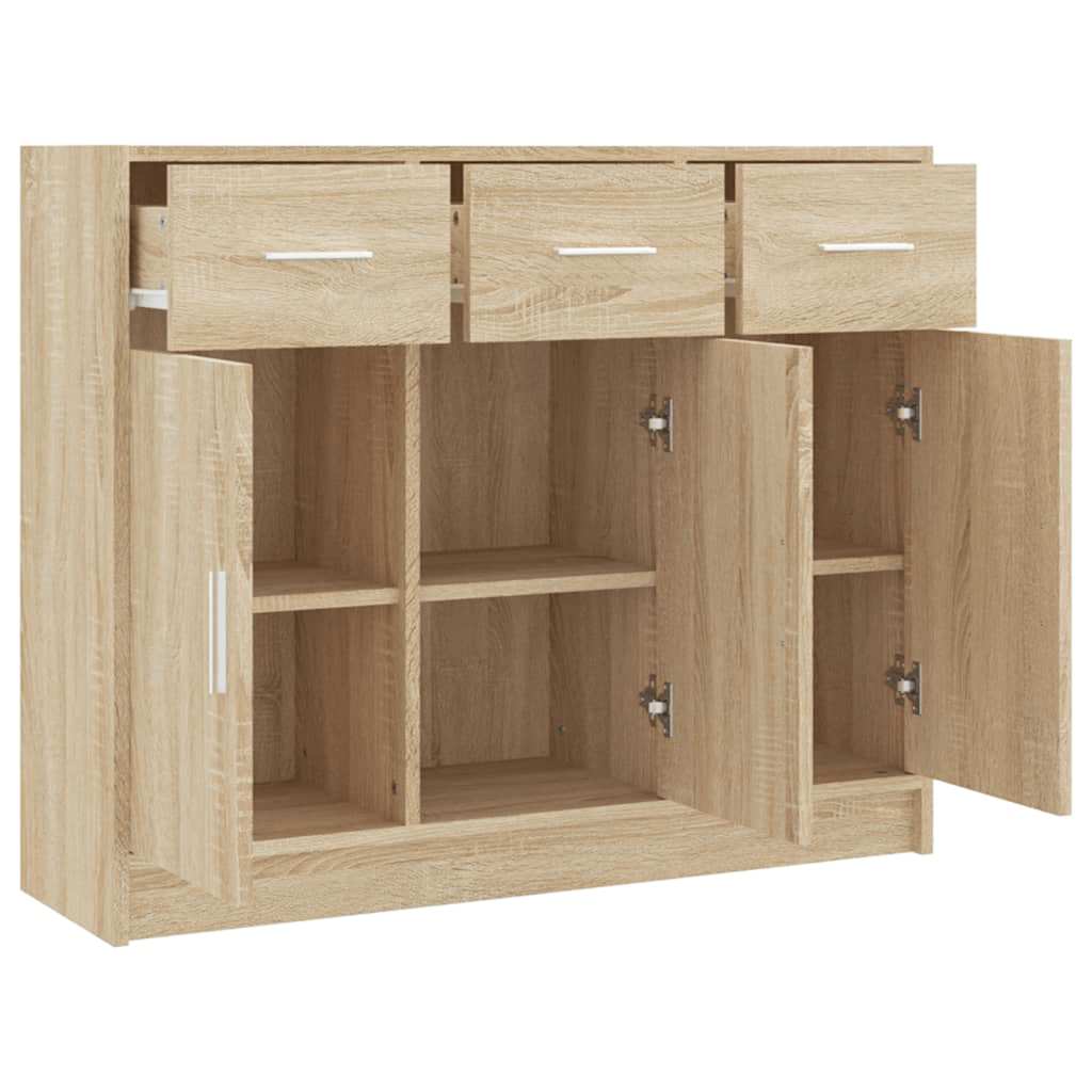 skænk 91x28x75 cm konstrueret træ sonoma-eg
