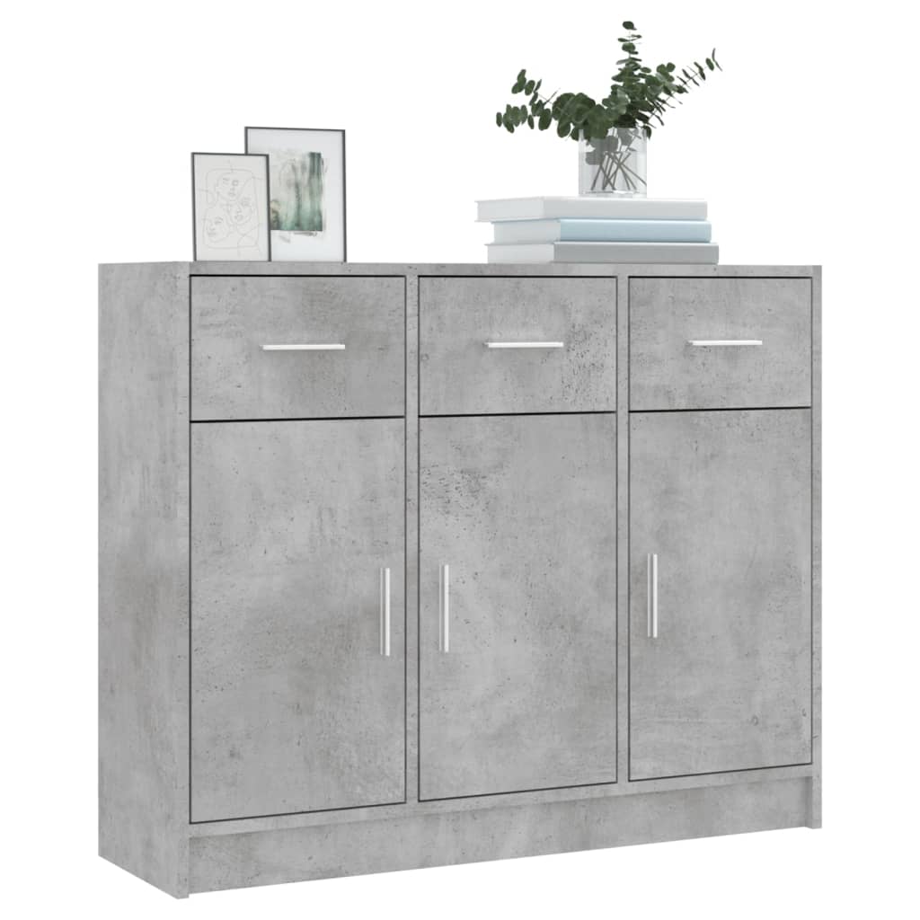 skænk 91x28x75 cm konstrueret træ betongrå