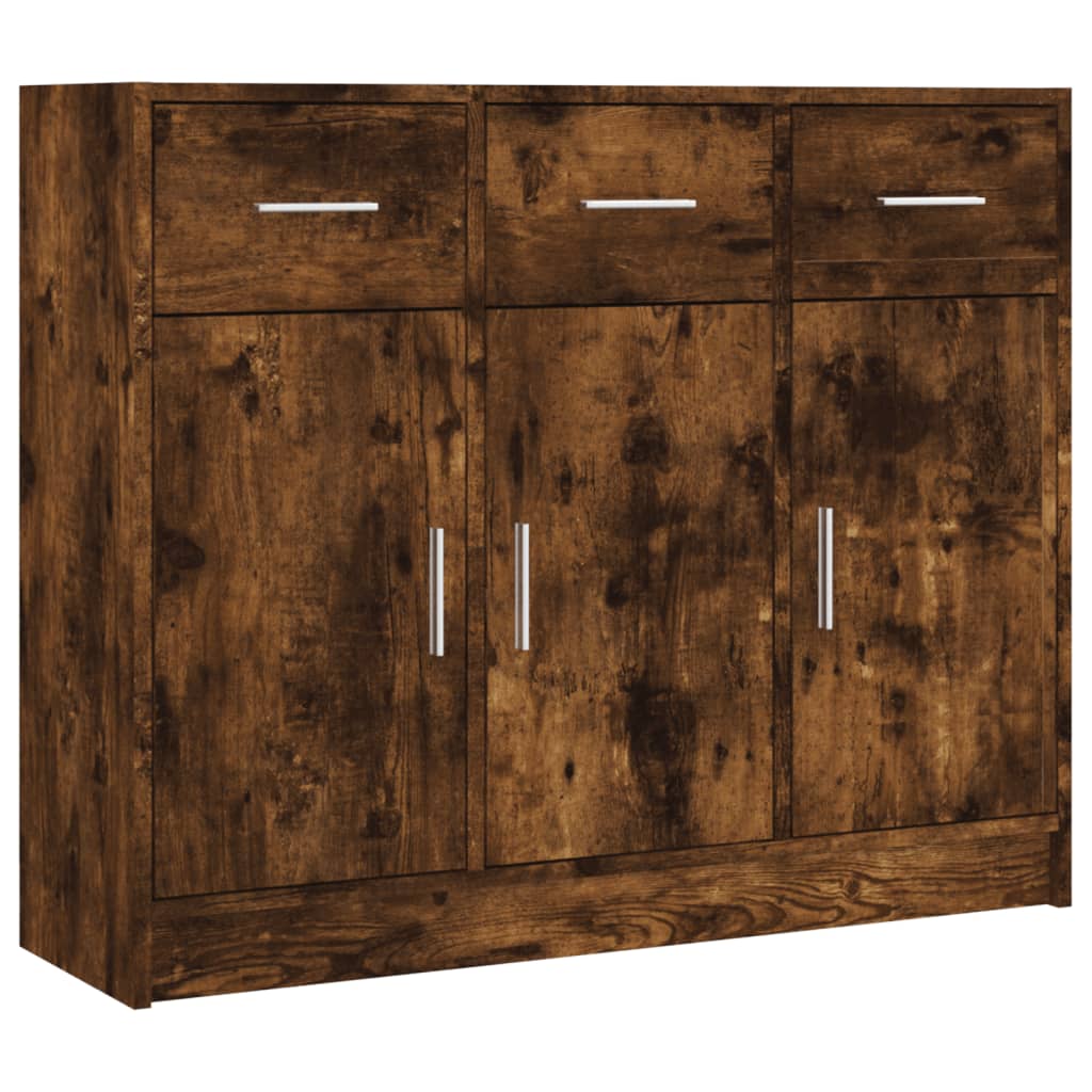 skab 91x28x75 cm konstrueret træ røget egetræsfarve