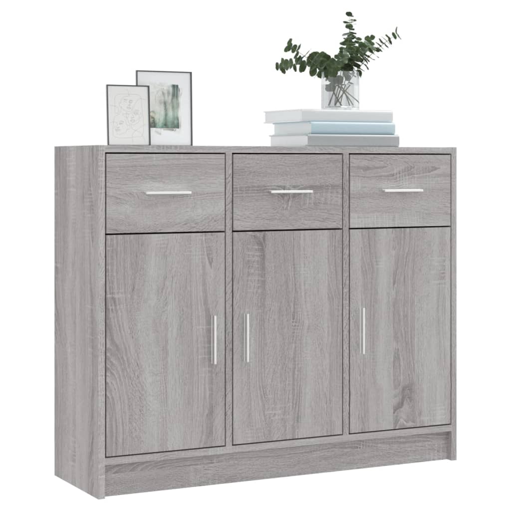 skab 91x28x75 cm konstrueret træ grå sonoma-eg