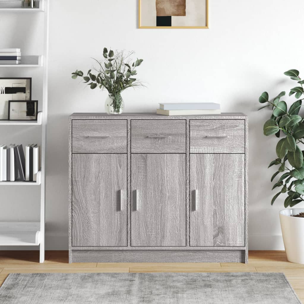 skab 91x28x75 cm konstrueret træ grå sonoma-eg