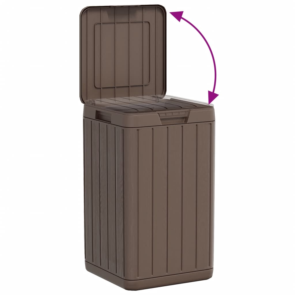 udendørs skraldespand 38x38x65 cm PP brun