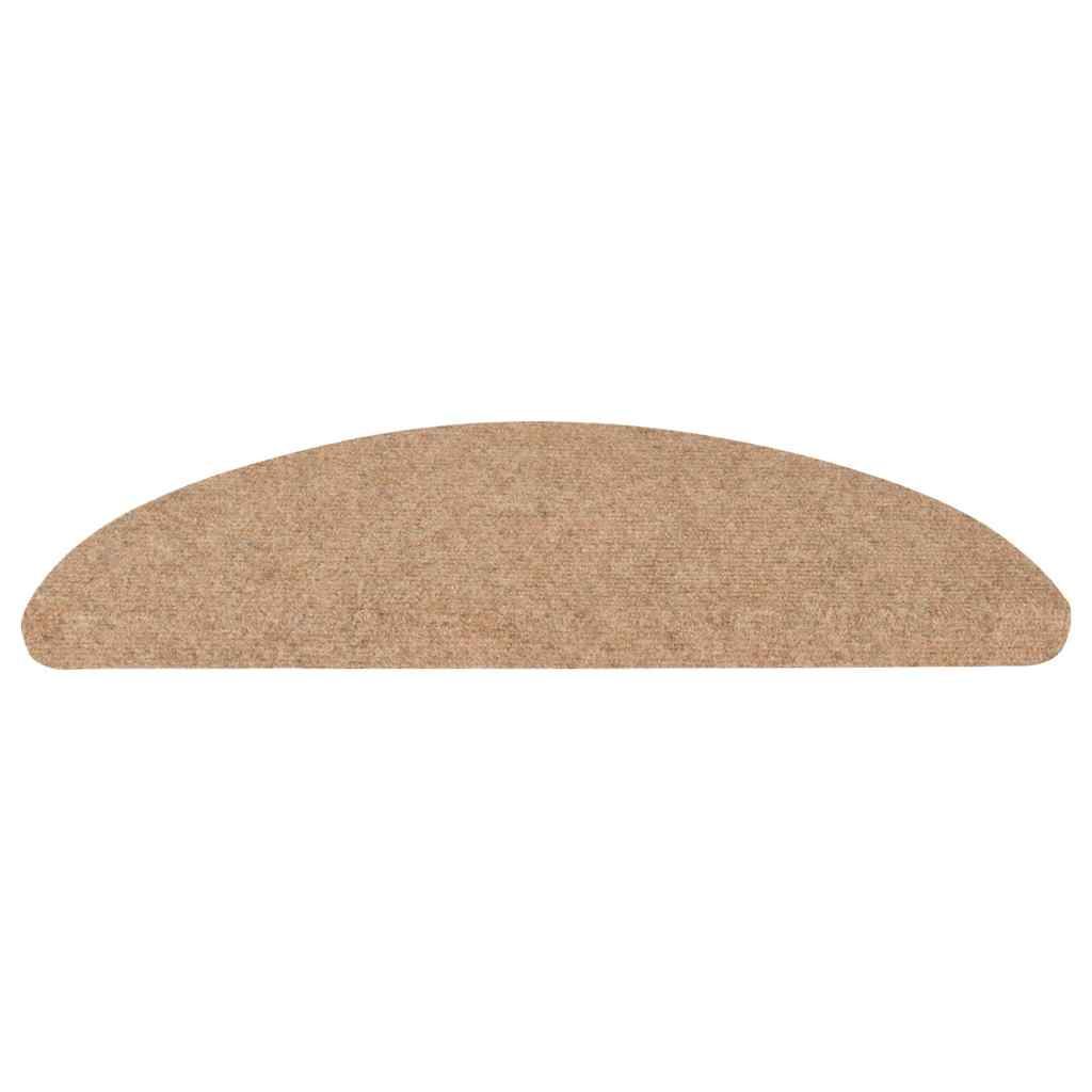 selvklæbende trappemåtter 10 stk. 56x17x3 cm beige