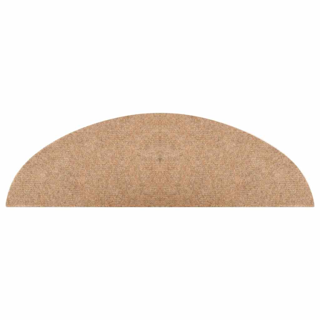 selvklæbende trappemåtter 10 stk. 56x17x3 cm beige
