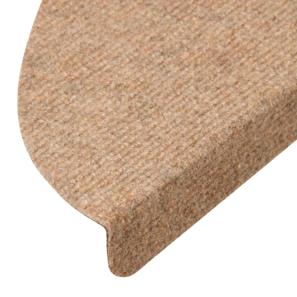 selvklæbende trappemåtter 10 stk. 56x17x3 cm beige