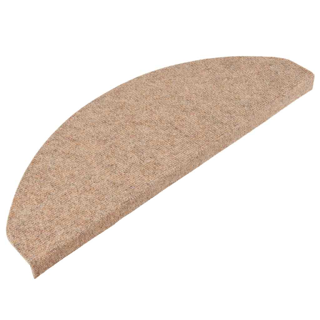 selvklæbende trappemåtter 10 stk. 65x22,5x3,5 cm beige