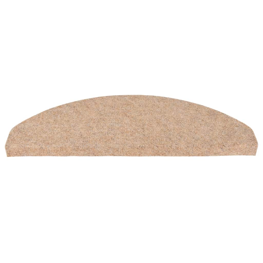 selvklæbende trappemåtter 10 stk. 65x22,5x3,5 cm beige