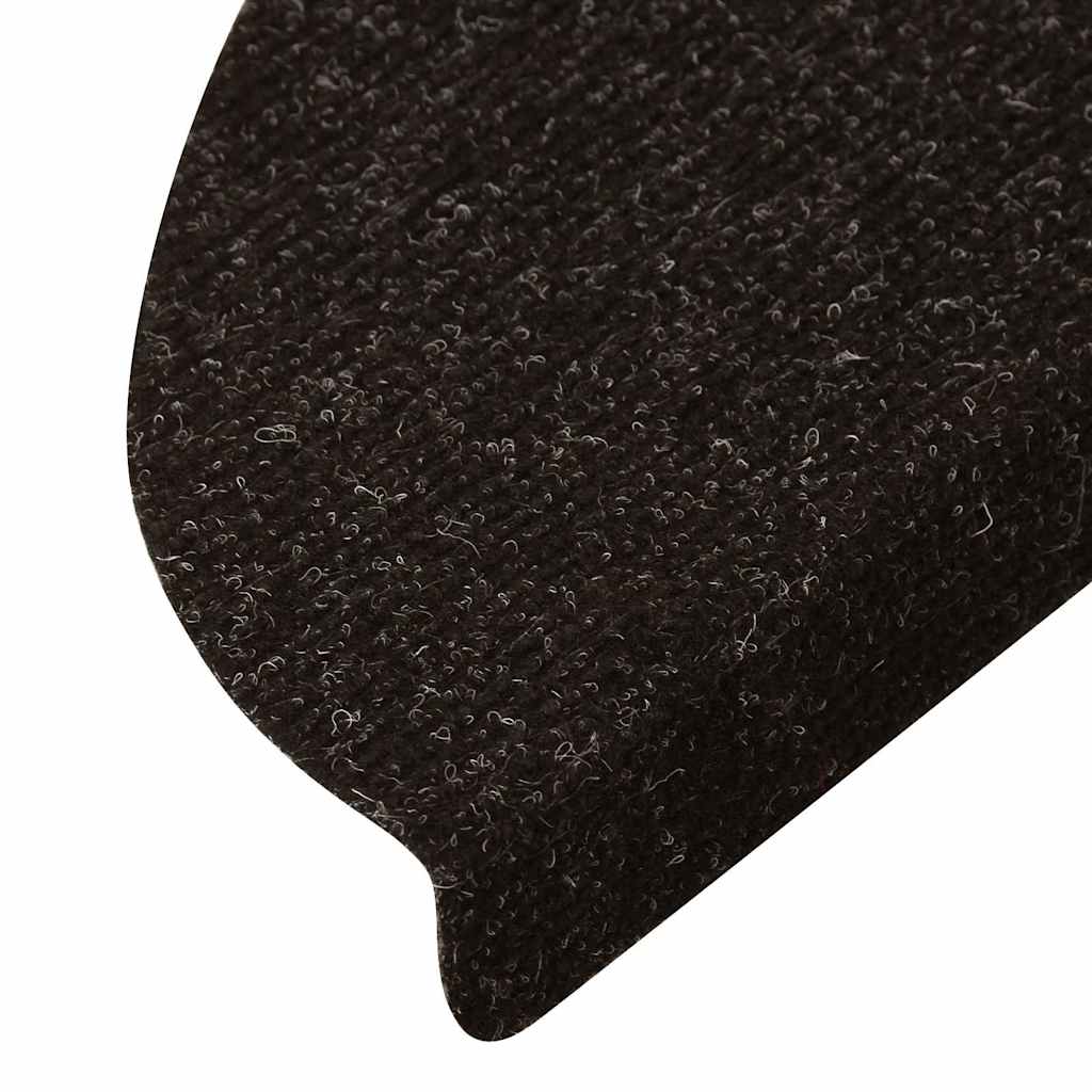 selvklæbende trappemåtter 10 stk. 56x17x3 cm antracitgrå