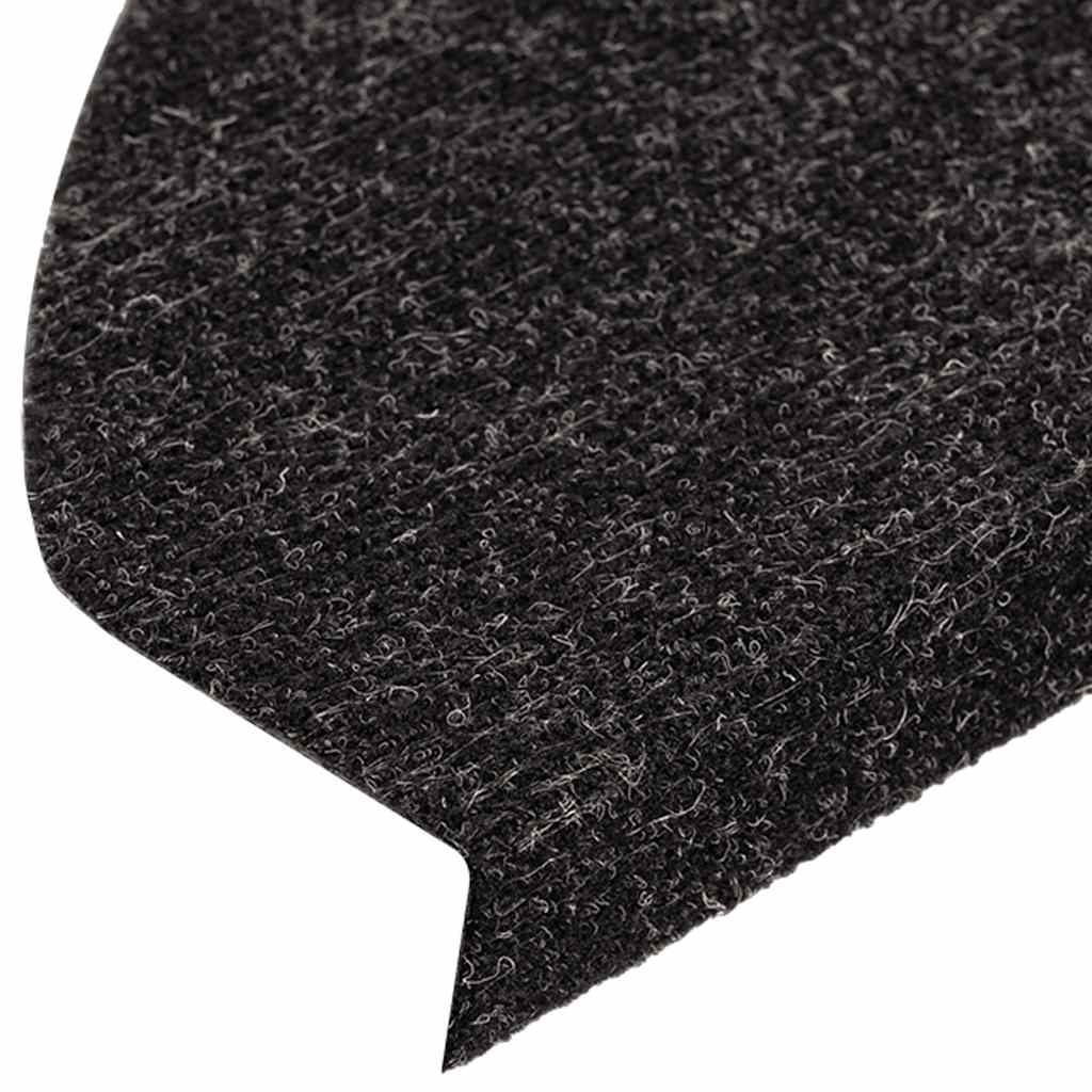 selvklæbende trappemåtter 10 stk. 65x22,5x3,5 cm antracitgrå