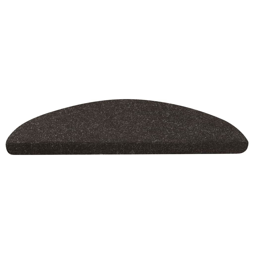 selvklæbende trappemåtter 10 stk. 56x17x3 cm sort