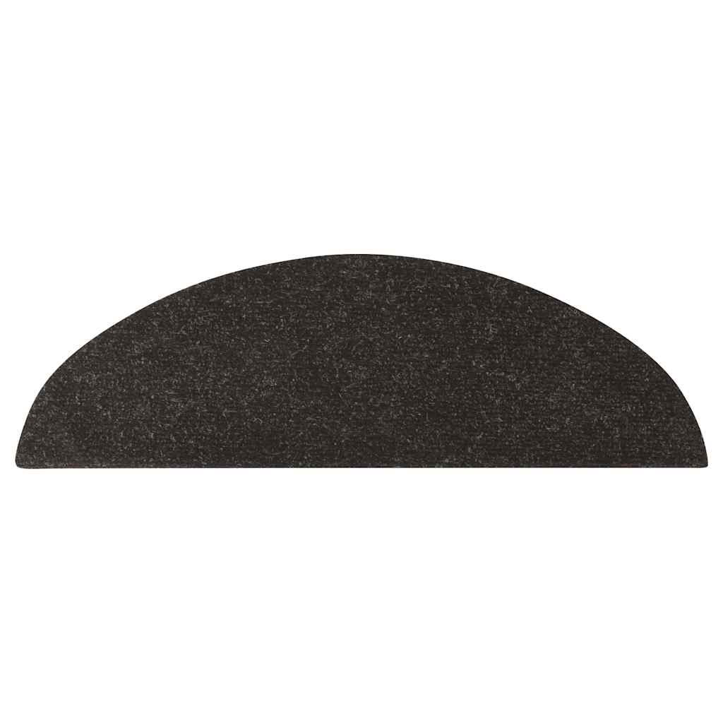 selvklæbende trappemåtter 10 stk. 56x17x3 cm sort