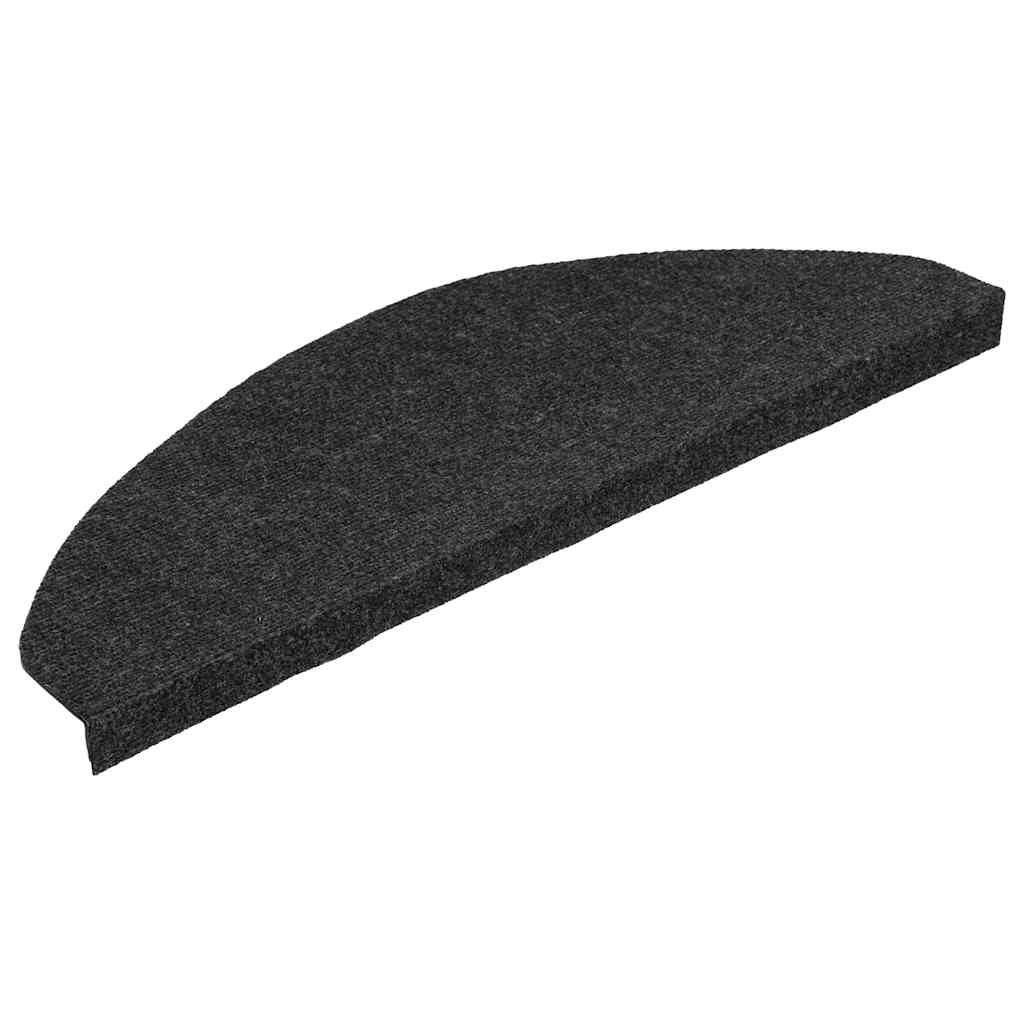 selvklæbende trappemåtter 10 stk. 65x22,5x3,5 cm sort