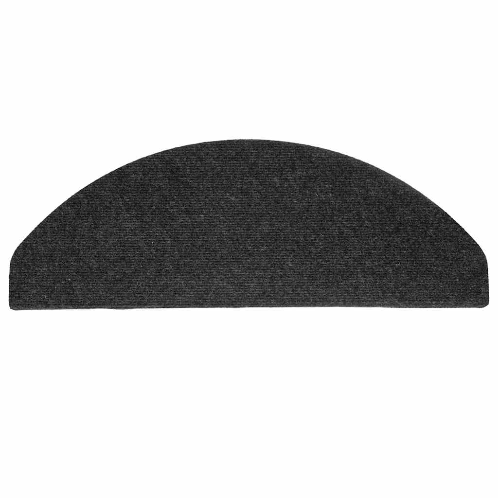 selvklæbende trappemåtter 10 stk. 65x22,5x3,5 cm sort