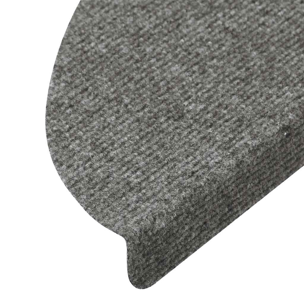 selvklæbende trappemåtter 10 stk. 56x17x3 cm grå