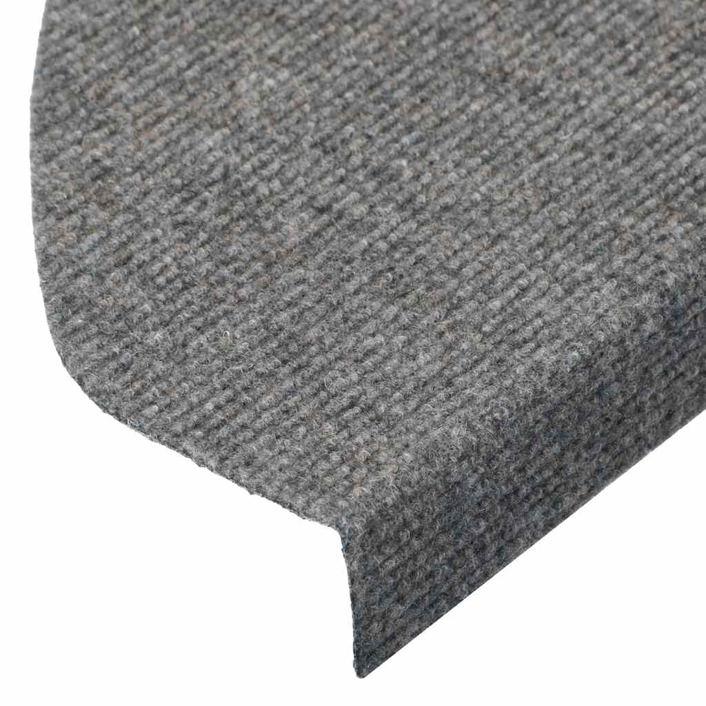 selvklæbende trappemåtter 10 stk. 65x22,5x3,5 cm grå