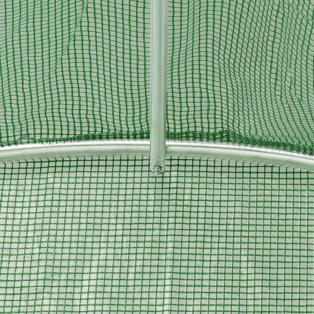 drivhus med stålstel 12 m² 6x2x2 m grøn