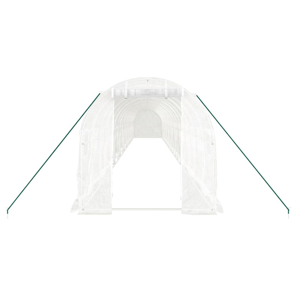 drivhus med stålstel 36 m² 18x2x2 m hvid