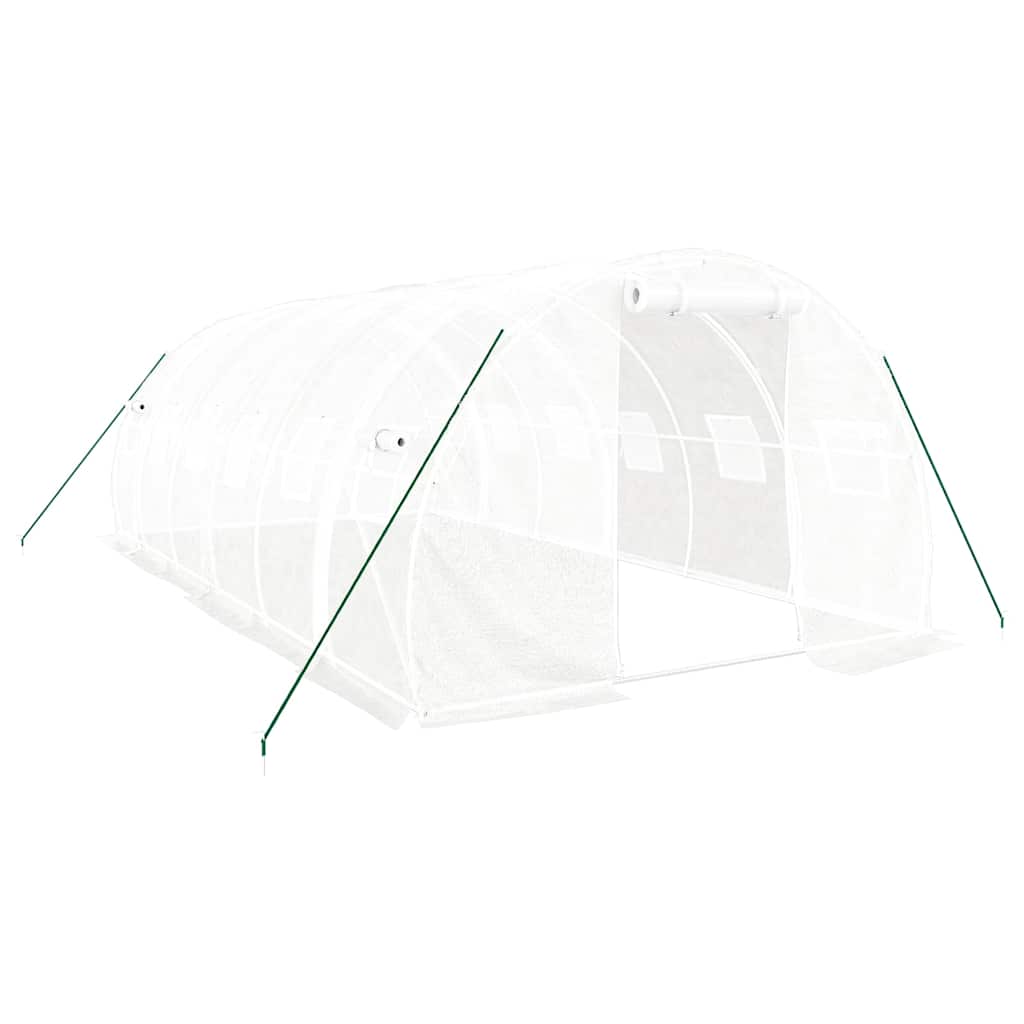 drivhus med stålstel 18 m² 6x3x2 m hvid