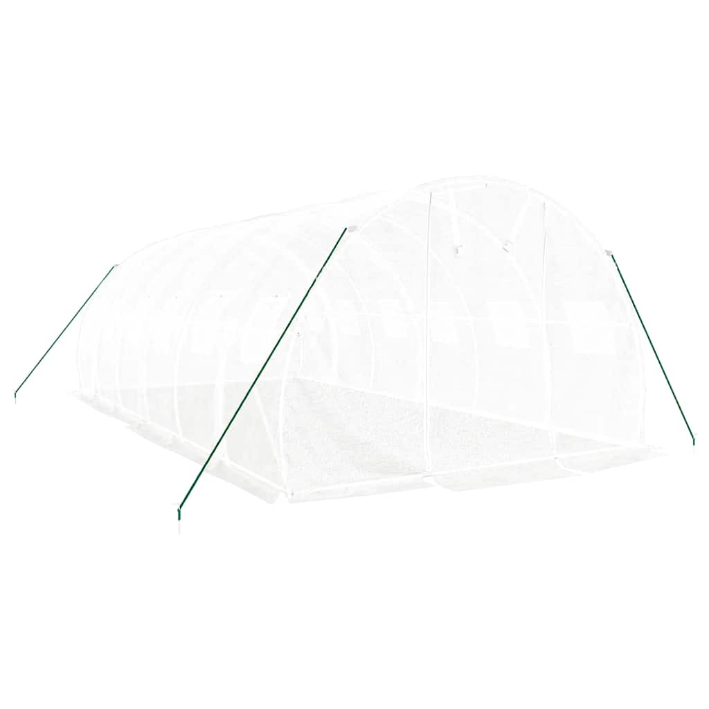 drivhus med stålstel 18 m² 6x3x2 m hvid