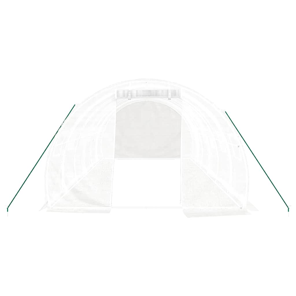 drivhus med stålstel 18 m² 6x3x2 m hvid