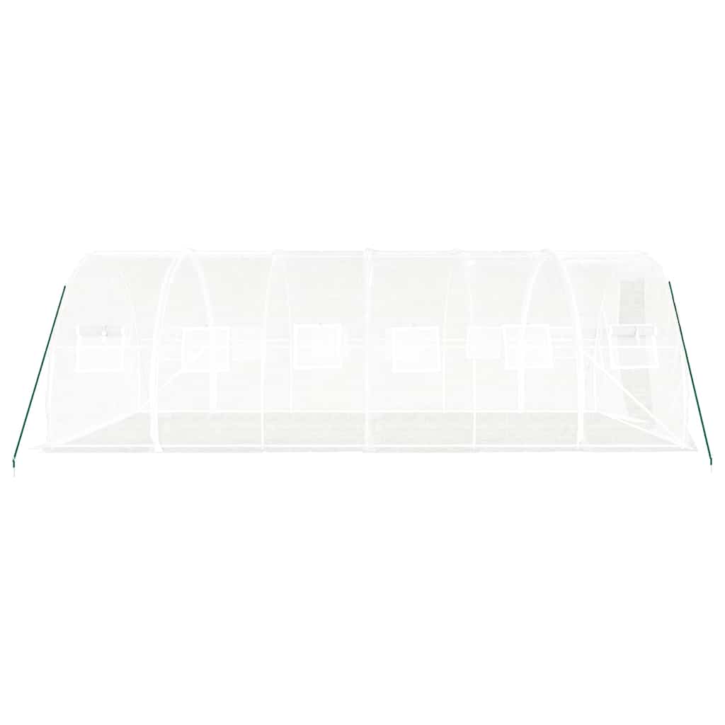 drivhus med stålstel 18 m² 6x3x2 m hvid
