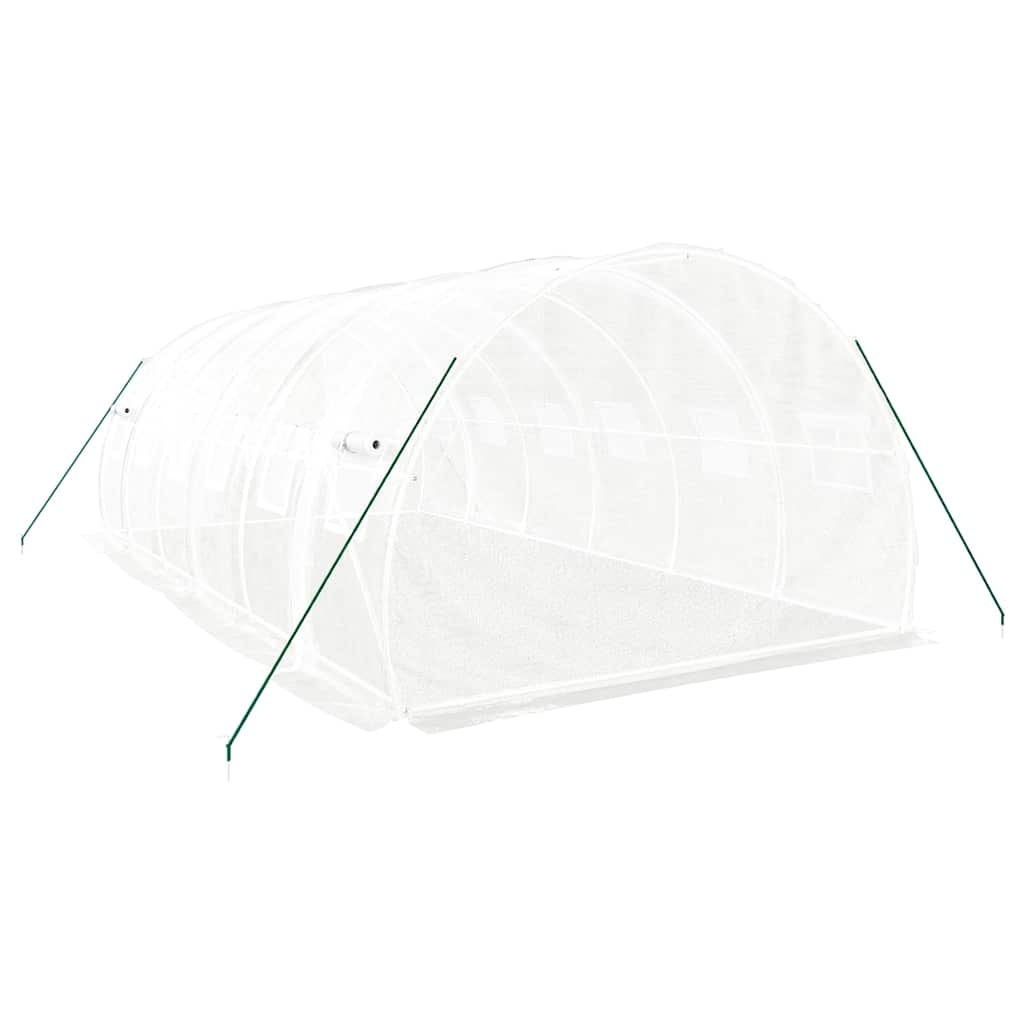 drivhus med stålstel 18 m² 6x3x2 m hvid