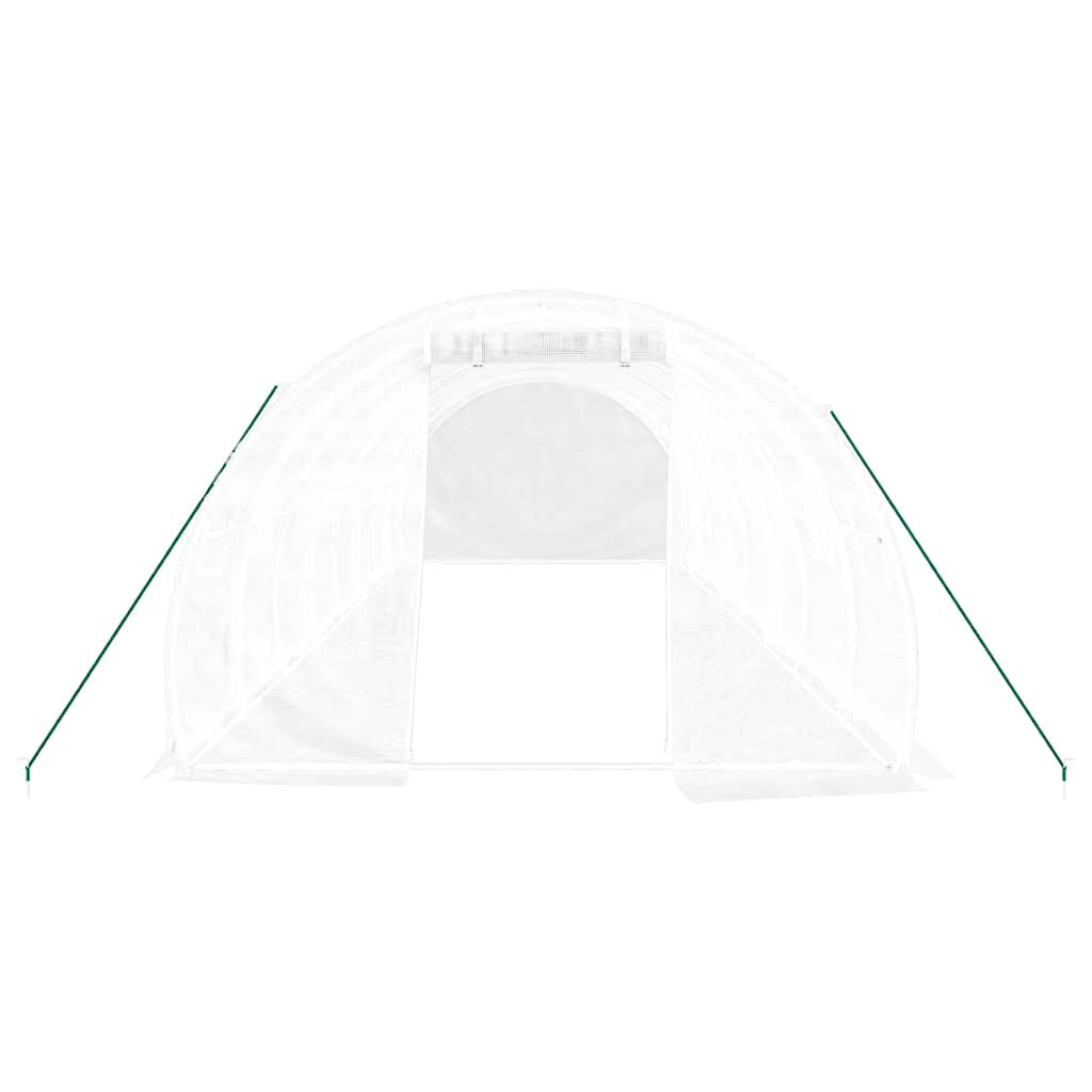 drivhus med stålstel 24 m² 8x3x2 m hvid