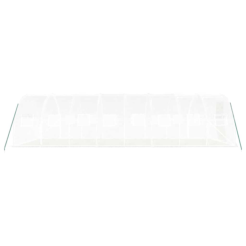 drivhus med stålstel 24 m² 8x3x2 m hvid
