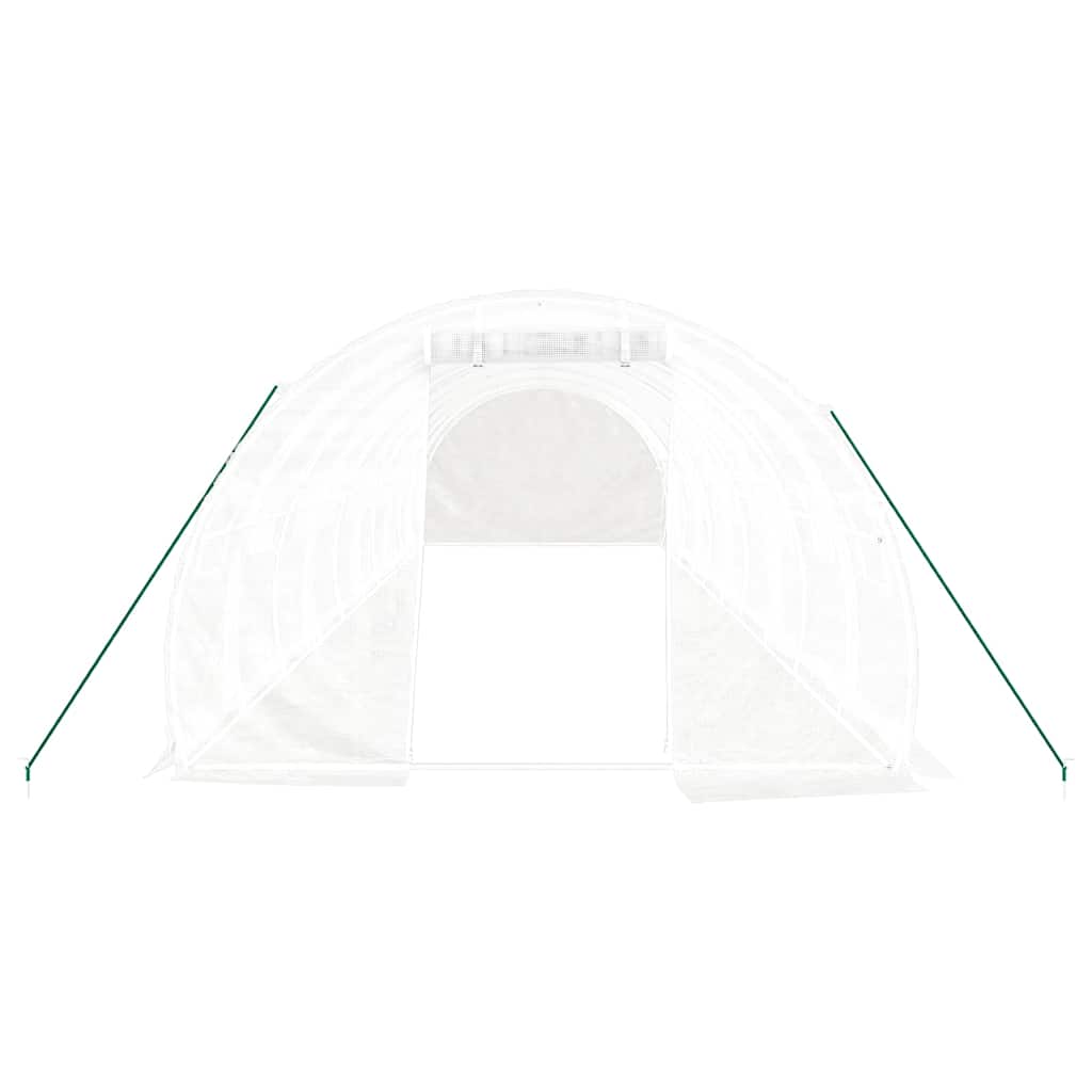 drivhus med stålstel 30 m² 10x3x2 m hvid