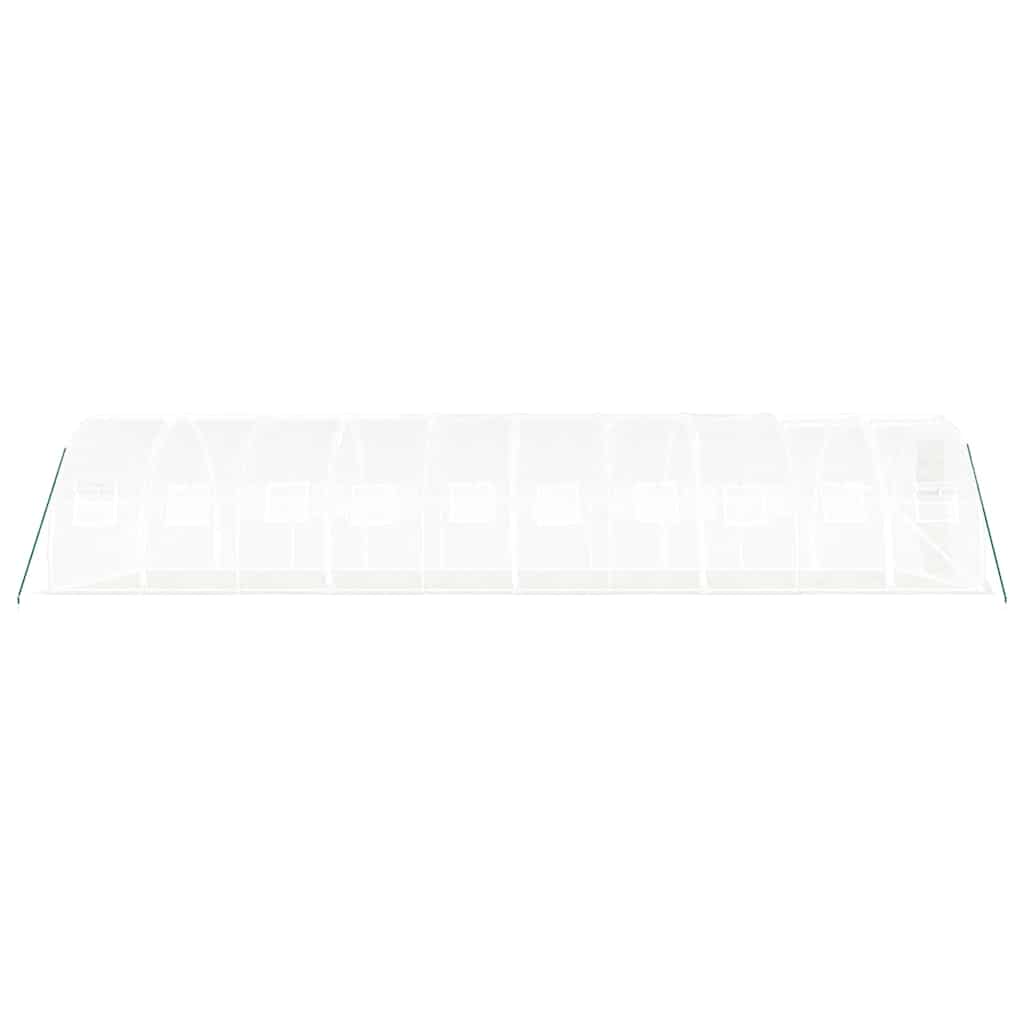 drivhus med stålstel 30 m² 10x3x2 m hvid