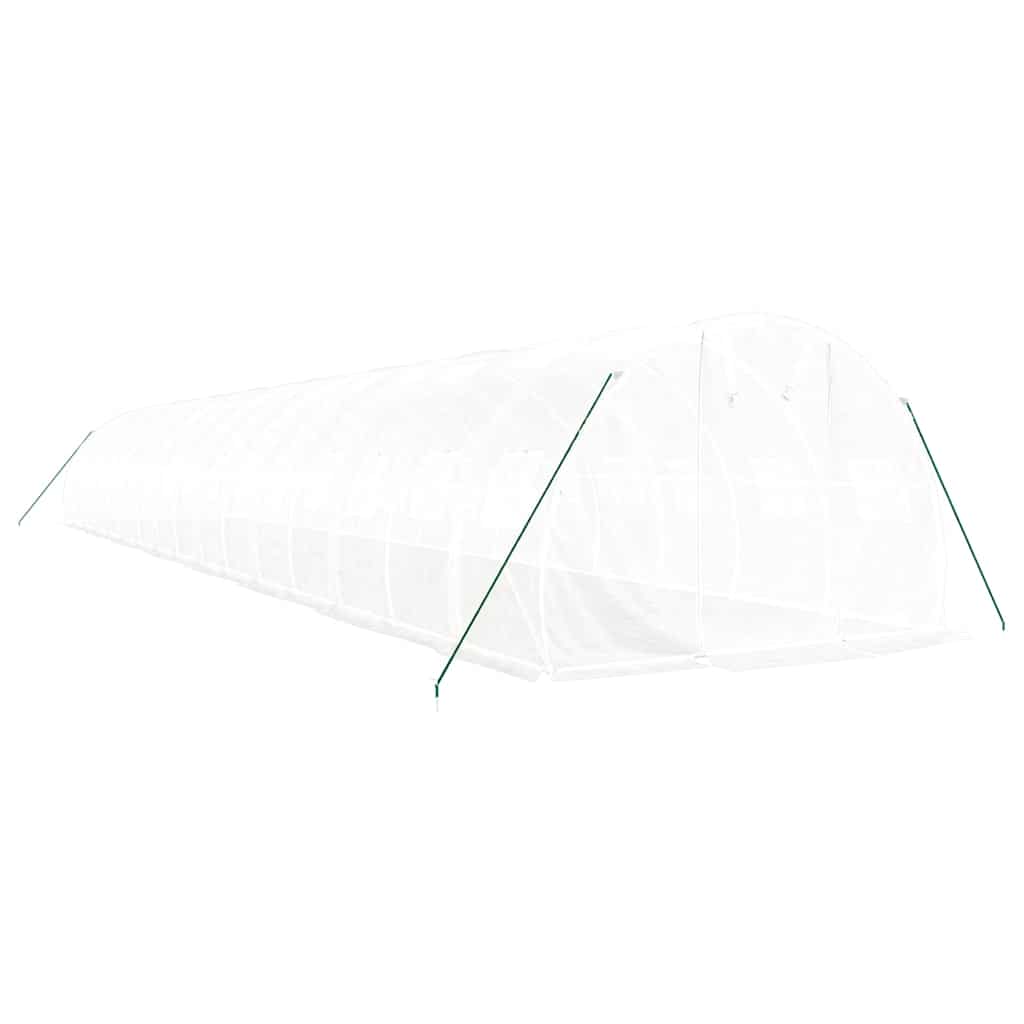 drivhus med stålstel 48 m² 16x3x2 m hvid