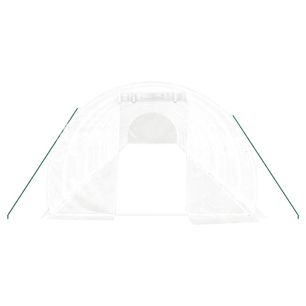 drivhus med stålstel 48 m² 16x3x2 m hvid