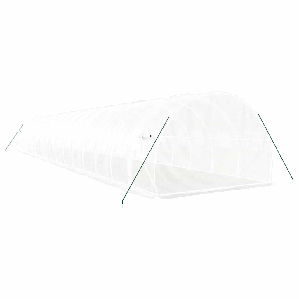 drivhus med stålstel 48 m² 16x3x2 m hvid