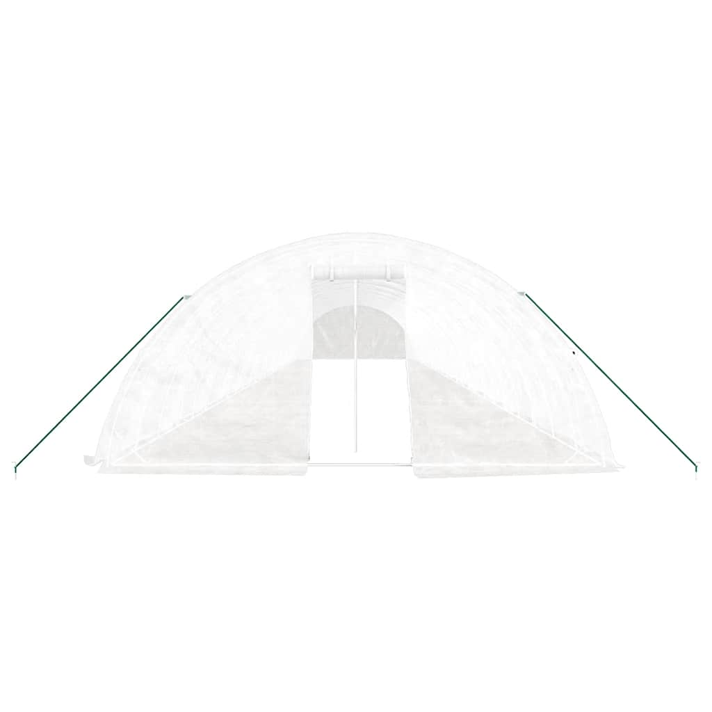 drivhus med stålstel 120 m² 24x5x2,3 m hvid