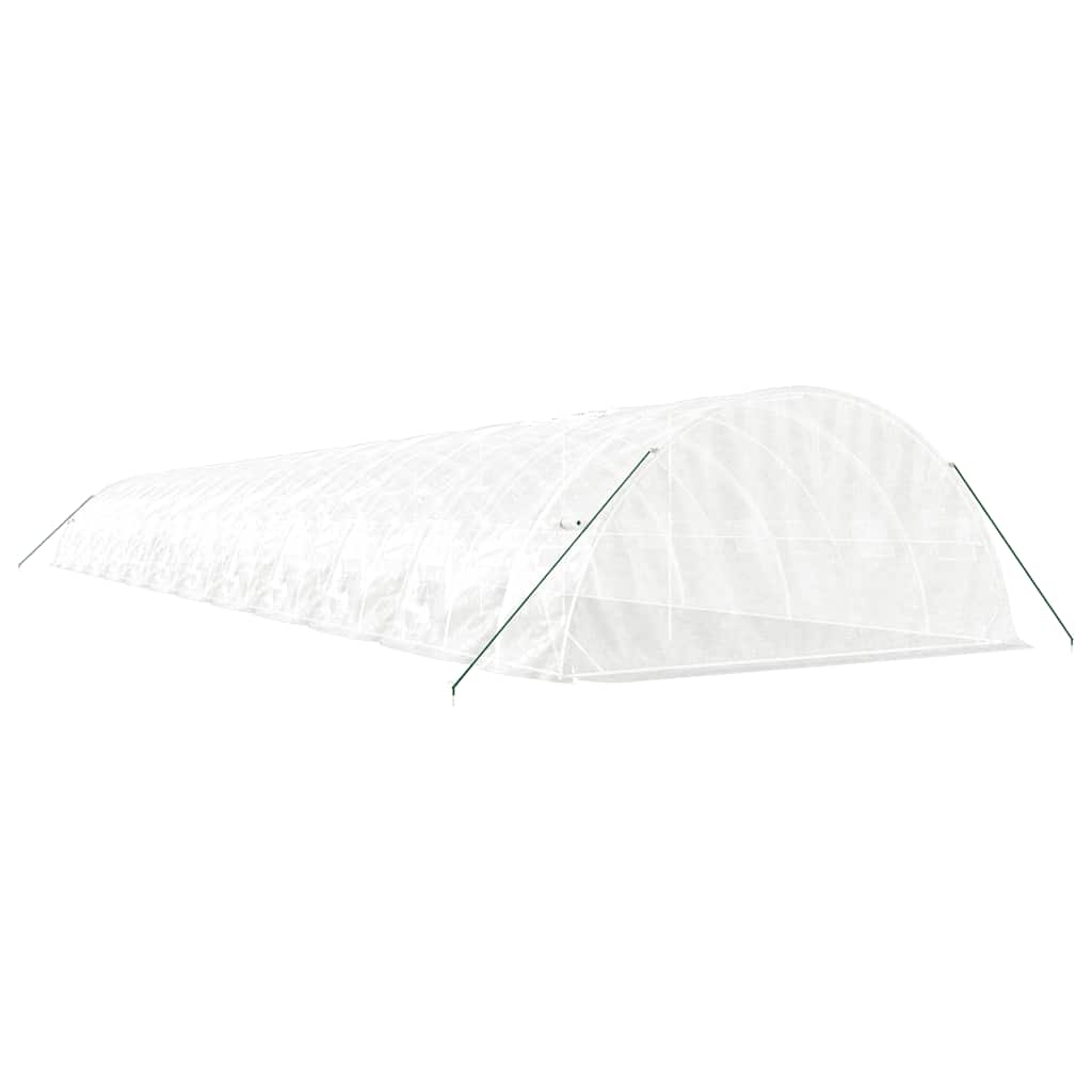 drivhus med stålstel 120 m² 24x5x2,3 m hvid