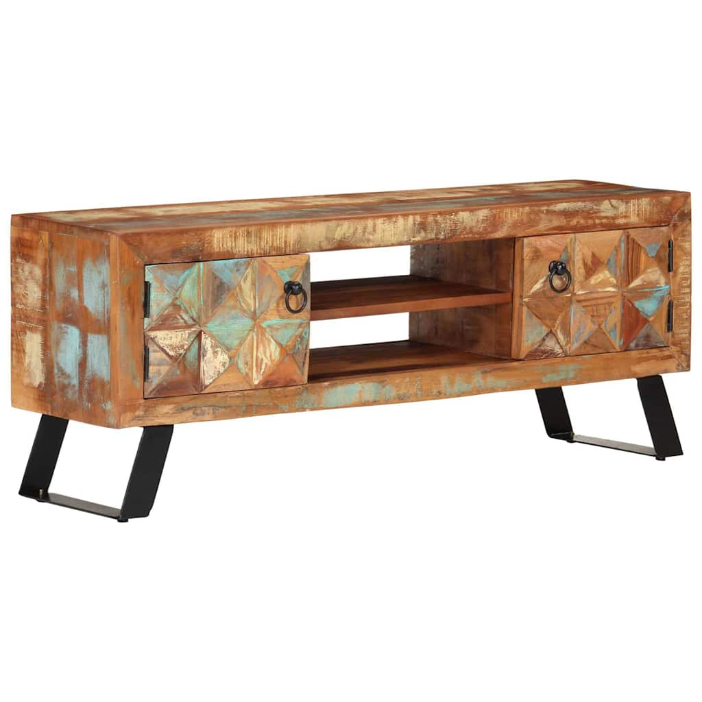 tv-bord 112x30x45 cm massivt genbrugstræ