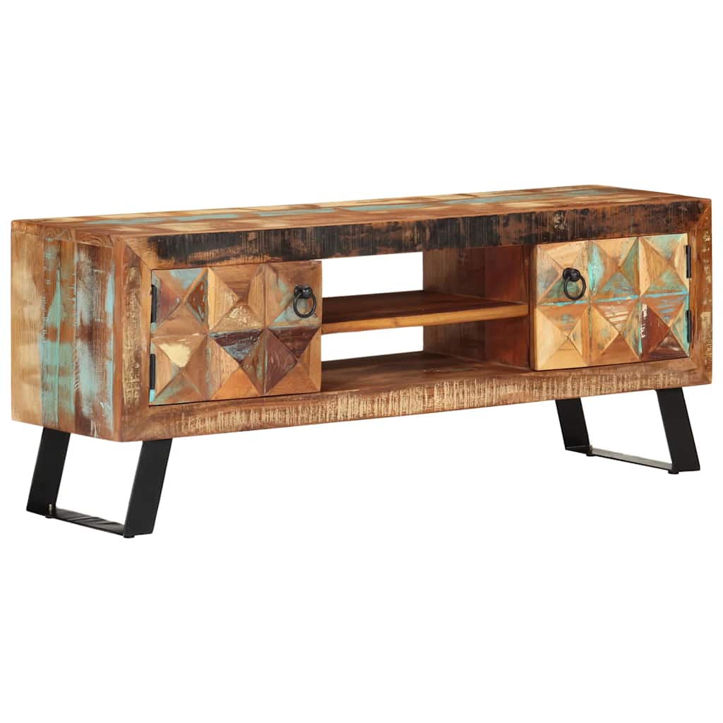 tv-bord 112x30x45 cm massivt genbrugstræ