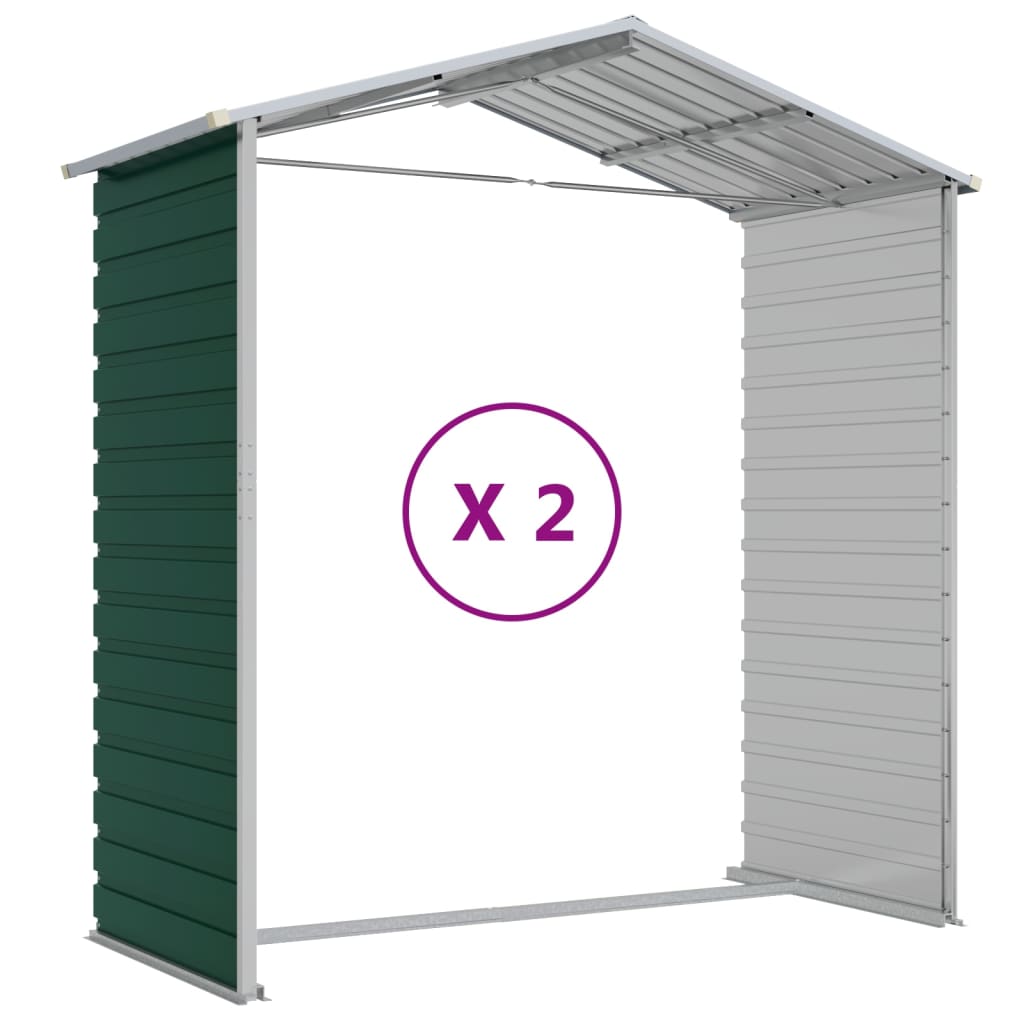 haveskur grøn 191x215x198 cm galvaniseret stål