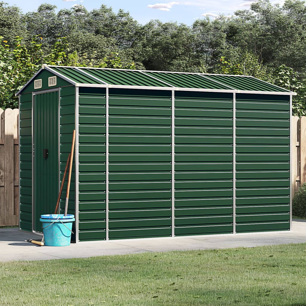 haveskur grøn 191x300x198 cm galvaniseret stål