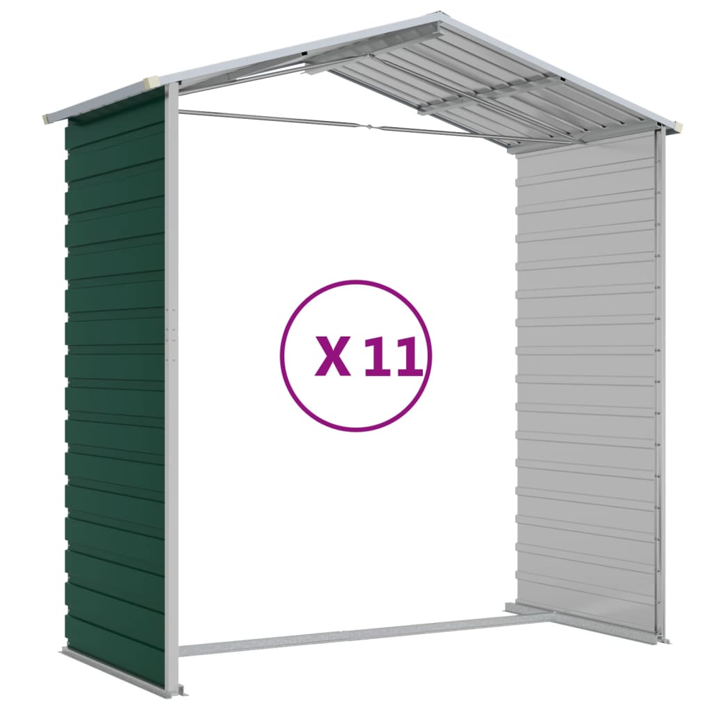 haveskur 191x980x198 cm galvaniseret stål grøn
